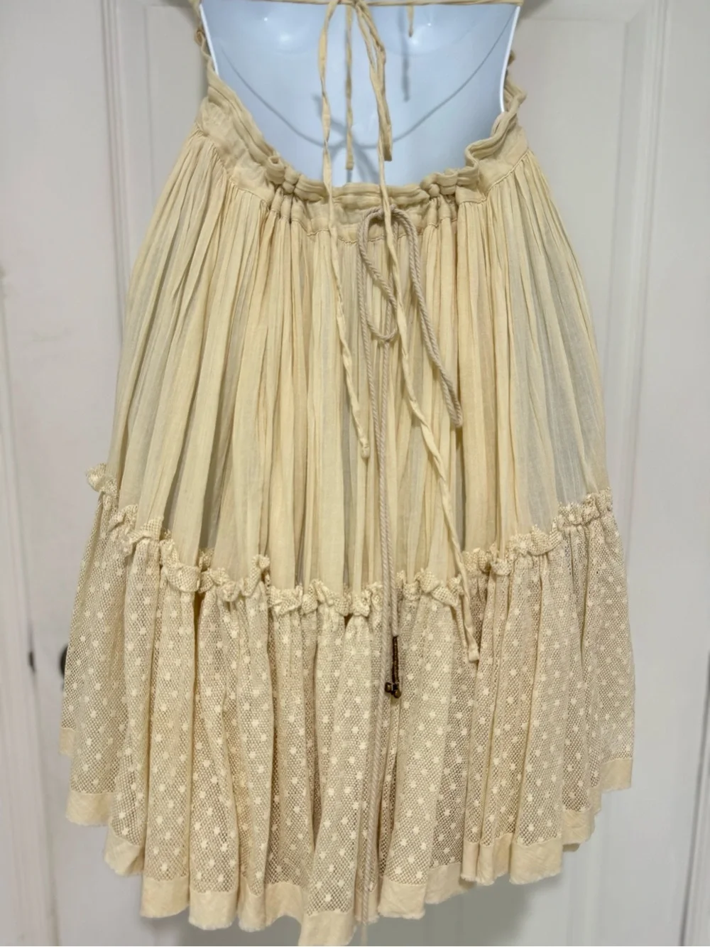 Free People 100 Degree Cream White Bohemian Party Beach Sexy Mini Dress Medium - Picture 10 of 13